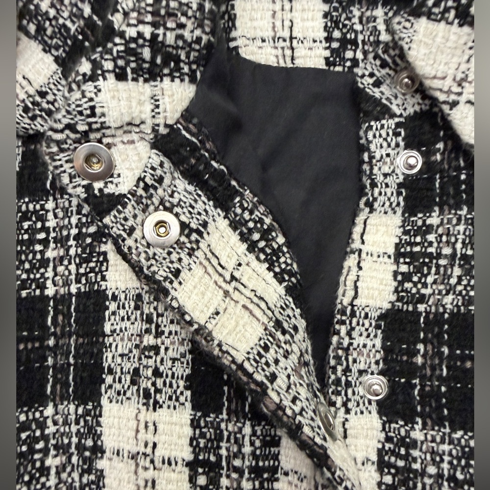Zara Basic Black/White Overshirt/Shacket With Sna… - image 6